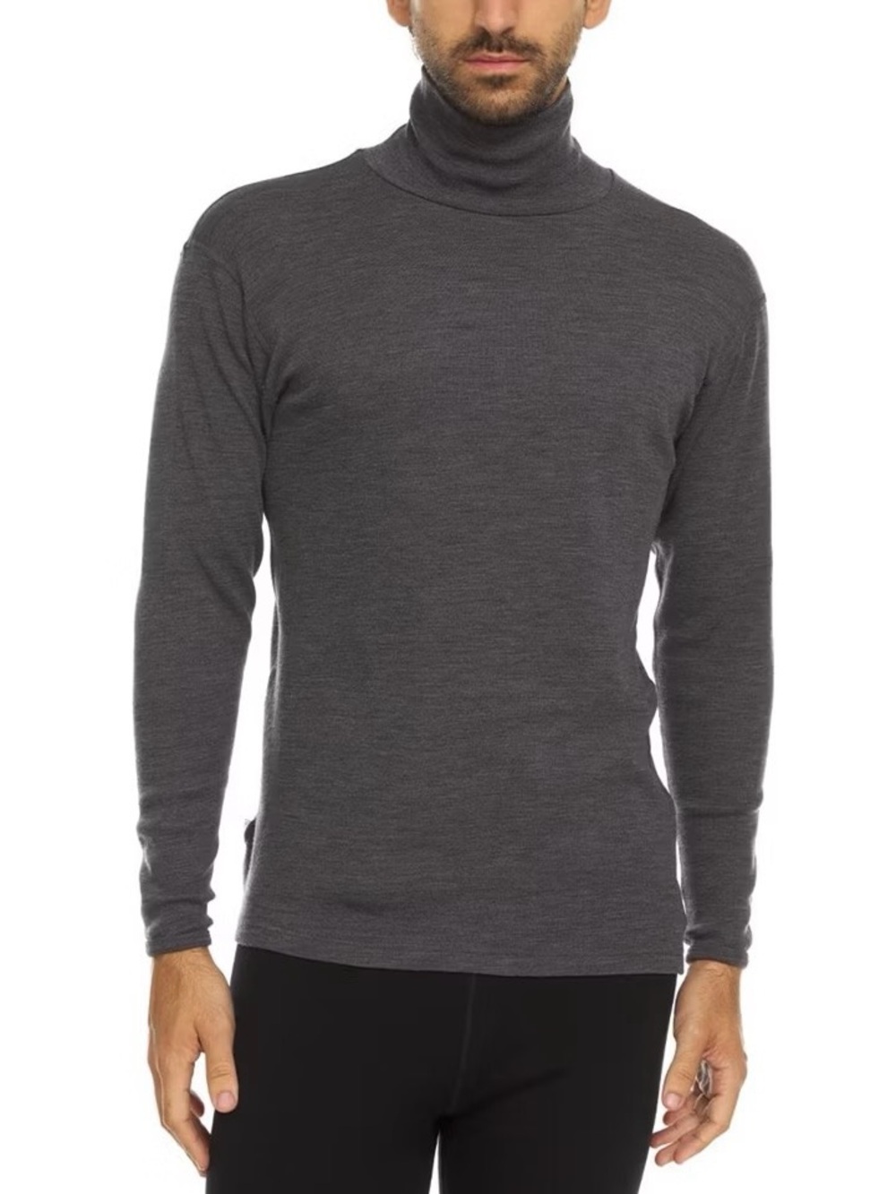 Minus33 Midweight Kinsman Turtleneck 100% Merino Wool Long Sleeve Top Grey L